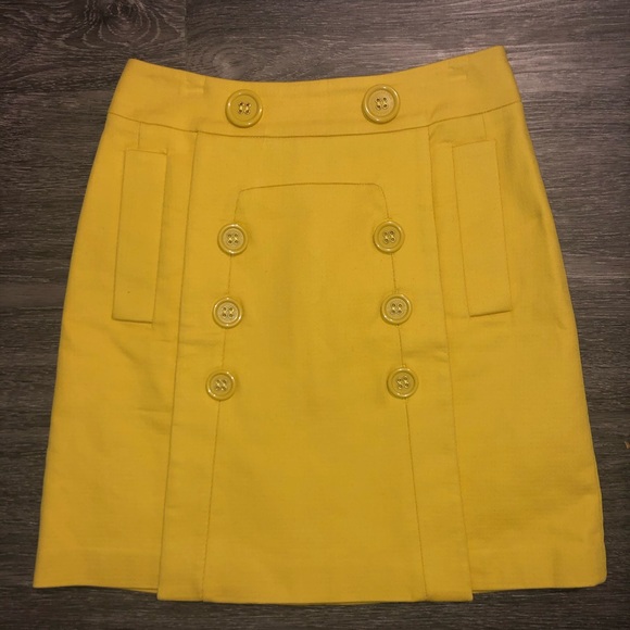BCBG Yellow Buttoned Skirt - Picture 1 of 3